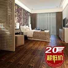 四合地板20周年慶典特惠 實木白櫟手工刨胡桃色企口18mm地板廠家直銷，焦點家居商城僅319元